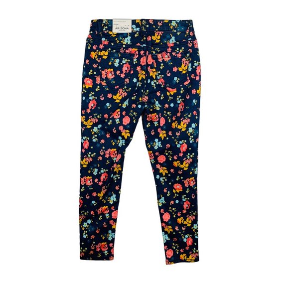 Arizona Jean Co Girls Spring Floral Jeggings Size 6 Play Adjustable Waistband - Picture 2 of 8
